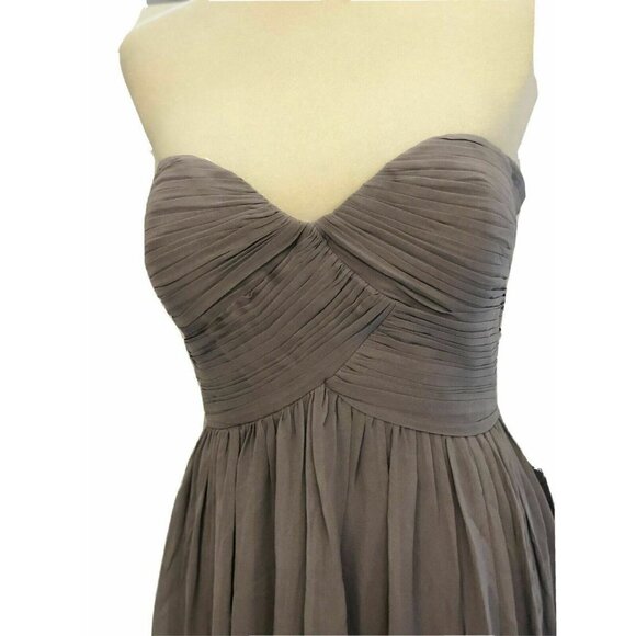 Donna Morgan Laur Ruched Silk Chiffon Gown Size 14 - Picture 8 of 12